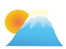 日の出と富士山の年賀状イラスト