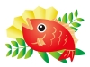 真っ赤な鯛（タイ）の年賀状イラスト