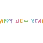 かわいいhappynewyearの文字の年賀状イラスト02 年賀状の無料テンプレートやイラスト かわいいhappynewyearの文字の年賀状イラスト02 年賀状の無料テンプレートやイラスト