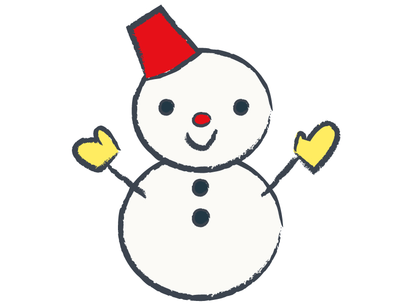 雪だるまのお正月 年賀状イラスト 年賀状の無料テンプレートやイラスト