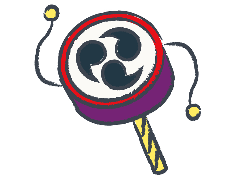 でんでん太鼓の年賀状イラスト 年賀状の無料テンプレートやイラスト