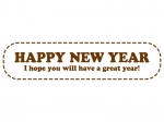 吹き出し風の「HAPPY NEW YEAR」の年賀イラスト