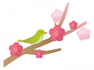 梅の花と鶯の年賀状イラスト 年賀状の無料テンプレートやイラスト