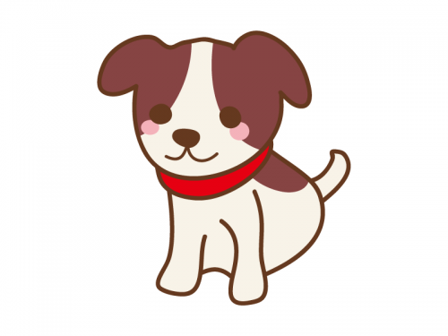 干支の戌(子犬)の年賀状イラスト