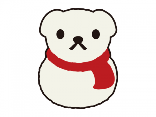 戌の雪だるまの年賀状イラスト