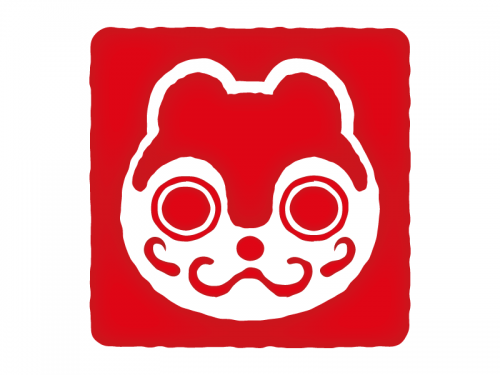 戌張子のスタンプ風の年賀状イラスト