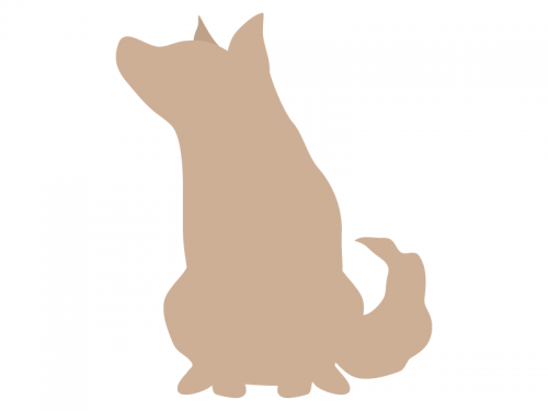 犬のシルエットの年賀状イラスト